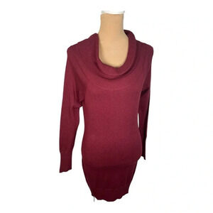 ✨ Guess Burgundy Cowl Neck Sweater Dress NWT Medium